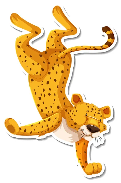 白色背景图上的猎豹舞蹈卡通人物 — 图库矢量图片