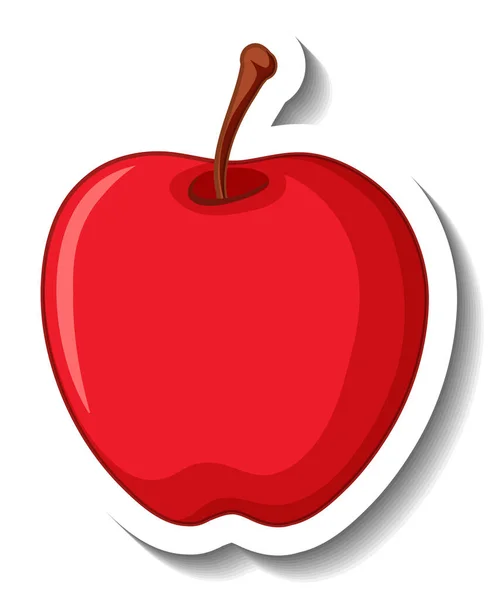 Roter Apfel Isoliert Auf Weißem Hintergrund Illustration — Stockvektor