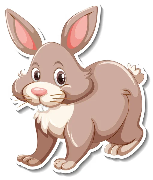 Rabbit Animal Cartoon Sticker Illustration — стоковый вектор