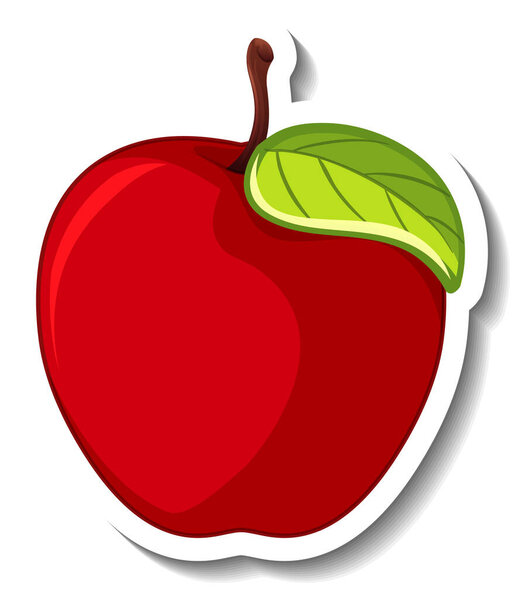 Red apple isolated on white background illustration