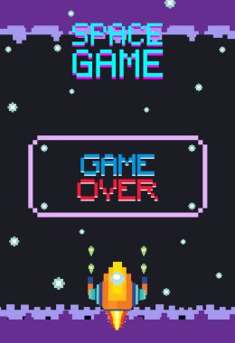 Uzay oyunu kullanıcı arayüzü şablonu çizimi