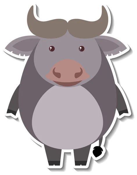 胖胖的公牛动物漫画贴画 — 图库矢量图片