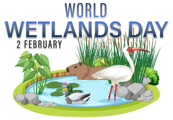 世界湿地日标志设计图解 — 图库矢量图片