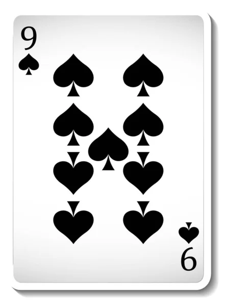 黑桃9张扑克牌分离图解 — 图库矢量图片