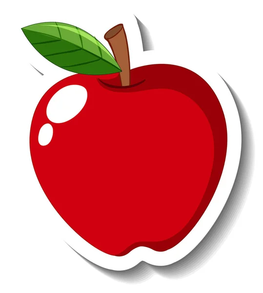 Κόκκινο Μήλο Απομονώνονται Λευκό Φόντο Εικονογράφηση — Διανυσματικό Αρχείο