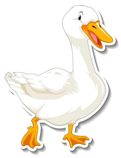 Eine Ente Tier Cartoon Sticker Illustration — Stockvektor