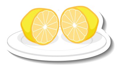 Beyaz tabakta doğranmış limon.