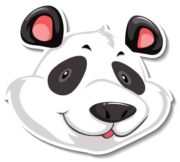 Cabeça Panda Animal Desenho Animado Etiqueta Ilustração — Vetor de Stock