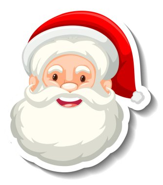 Beyaz arkaplanda Noel Baba 'nın yüzü