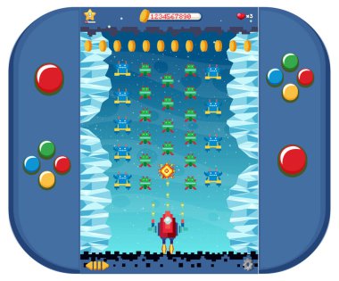 Retro oyun konsolu izole edilmiş illüstrasyon