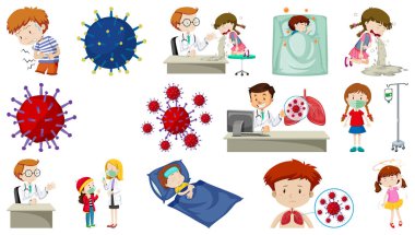 Farklı belirtiler gösteren bir grup hasta insan.