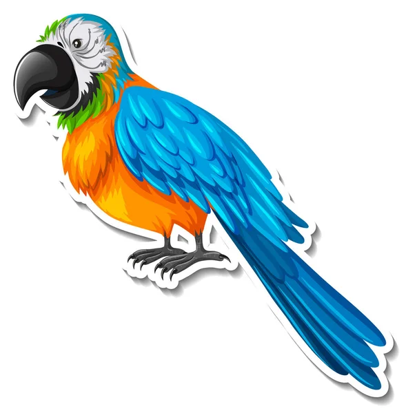 Pequeño Pájaro Animal Dibujos Animados Etiqueta Ilustración — Vector de stock