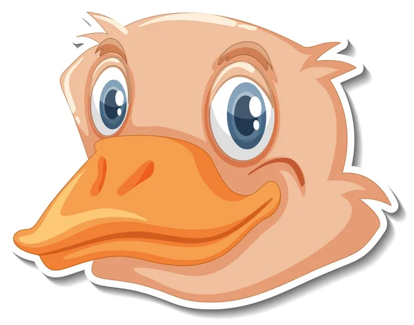 Kopf Der Ente Animal Cartoon Sticker Illustration — Stockvektor