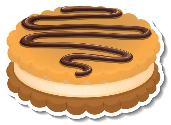 Biscoitos Sanduíche Com Creme Desenho Animado Ilustração Estilo —  Vetores de Stock