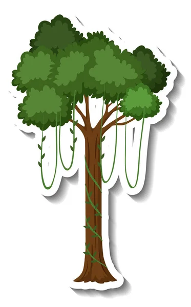 Μεμονωμένο Δέντρο Λιάνα Εικονογράφηση Στυλ Κινουμένων Σχεδίων — Διανυσματικό Αρχείο
