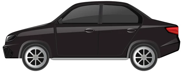 Zwarte Sedan Auto Geïsoleerd Witte Achtergrond Illustratie — Stockvector