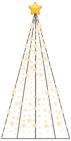 Lights Christmas Tree Star White Background Illustration — Stock Vector