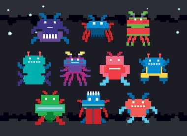 Uzay oyunu kullanıcı arayüzü şablonu çizimi