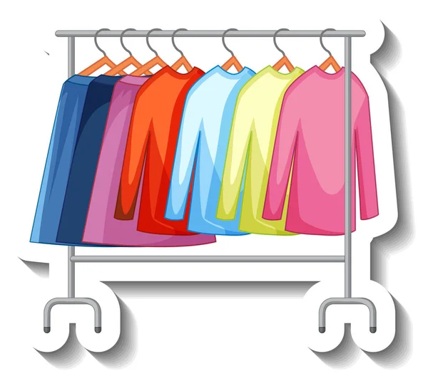 Roupas Penduradas Roupas Rack Ilustração — Vetor de Stock