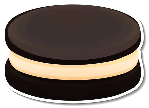 Sandwich Biscuits Noirs Crème Illustration Style Dessin Animé — Image vectorielle
