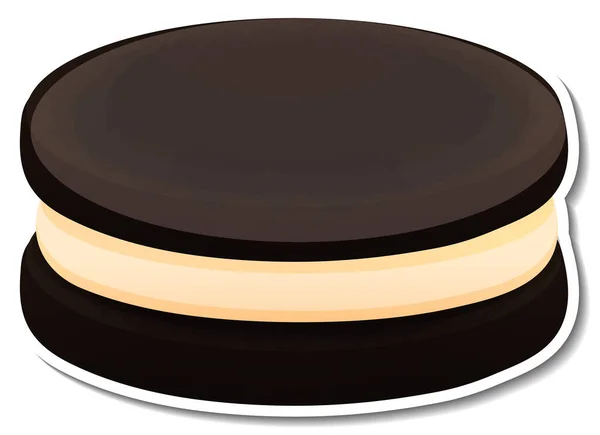 Sandwich Galletas Negras Con Crema Ilustración Estilo Dibujos Animados — Vector de stock