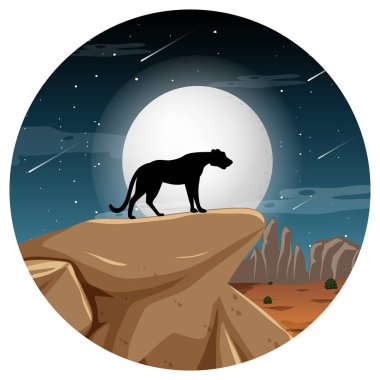 Savana Ormanı 'ndaki leopar silueti.