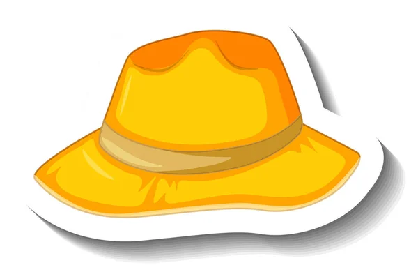 Yellow Vintage Bucket Hat Sticker Illustration — Stock Vector