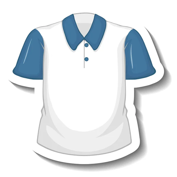 Samolepka Bílá Košile Modrými Rukávy Ilustrace — Stockový vektor