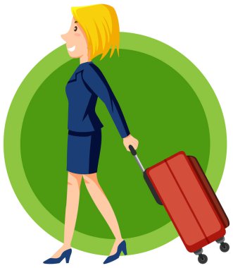 Uçuş görevlisi bagaj illüstrasyonunu çekiyor.