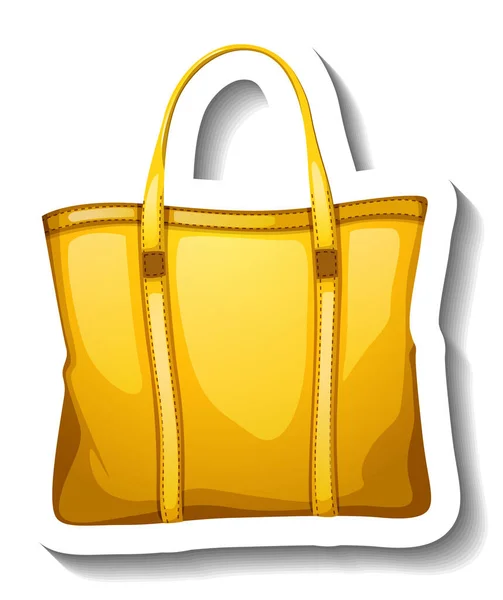 白い背景イラストの黄色のハンドバッグスタンプ — ストックベクタ