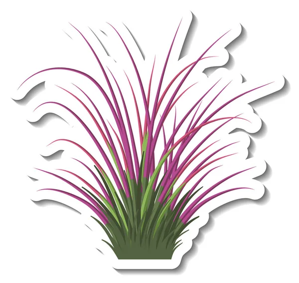 Bouquet Herbe Violette Dans Illustration Style Dessin Animé — Image vectorielle