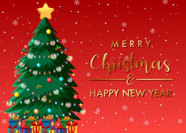 Mutlu Noeller ve süslerle süslenmiş mutlu yeni yıl afişleri