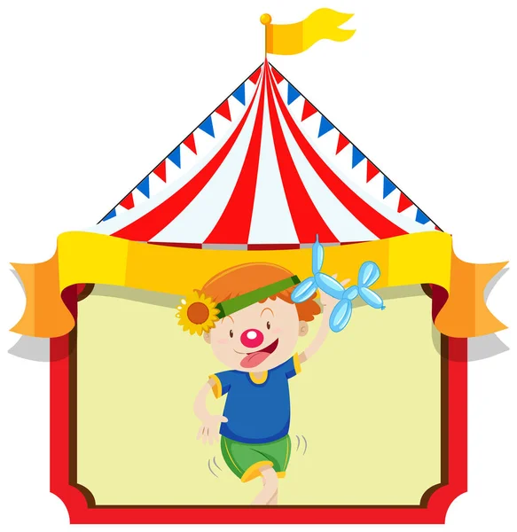 Happy Boy Met Clown Neus Ballon Illustratie — Stockvector