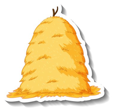 Beyaz arkaplan illüstrasyonunda saman yığını