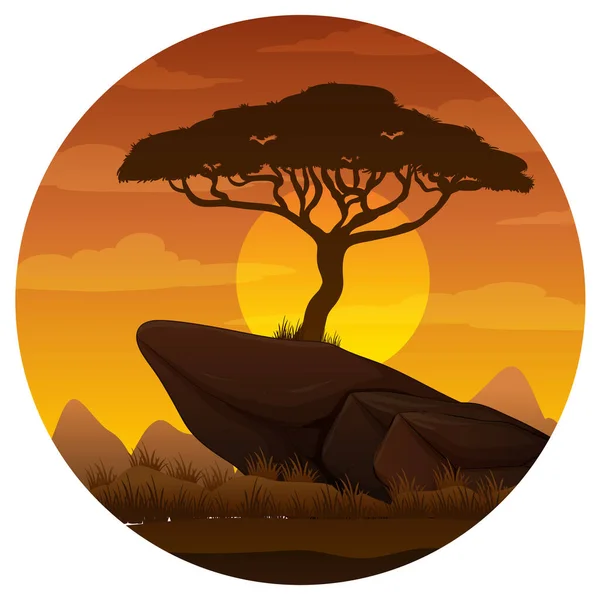 Impala Silhouette Animale Dans Forêt Savane Illustration — Image vectorielle