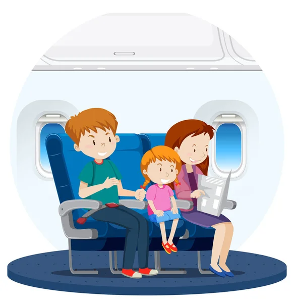 乘客坐在座位插图中的孤立场景 — 图库矢量图片
