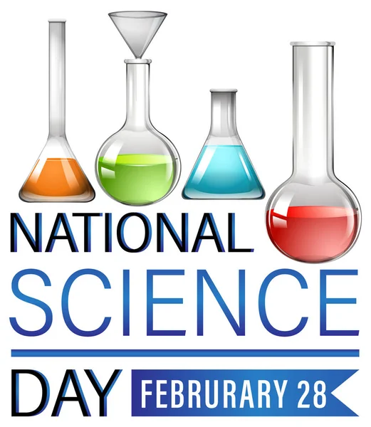 Ilustracja Projektu Plakatu National Science Day — Wektor stockowy
