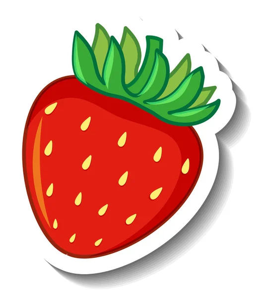 Strawberry Diisolasi Pada Ilustrasi Latar Belakang Putih - Stok Vektor