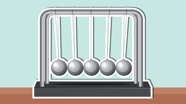 Thumbnail Design Mit Newtons Cradle Illustration — Stockvektor
