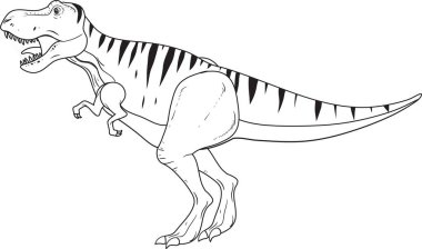 Ttyrannosaurus rex dinozor çizimi beyaz arkaplan çizimi