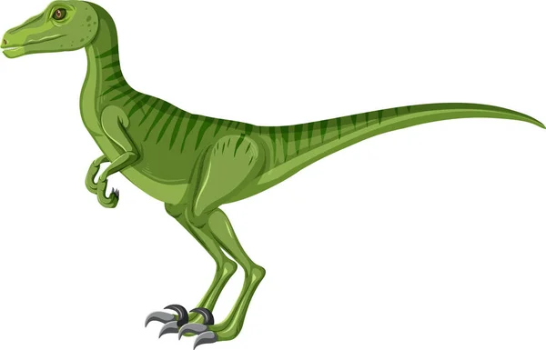 Dinosaurio Velociraptor Sobre Fondo Blanco Ilustración — Vector de stock