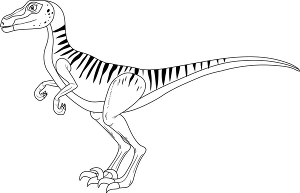 Velociraptor Dinozor Çizimi Beyaz Arkaplan Çizimi — Stok Vektör