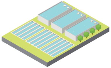 Tuzdan arındırma tesisinin Isometric sanayi bölgesi