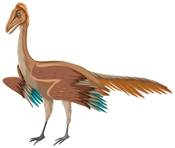 Archaeopteryx Dinosaurie Vit Bakgrund Illustration — Stock vektor