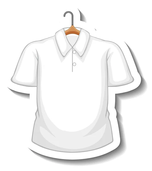 Naklejka Biała Koszula Stylu Kreskówki Ilustracja — Wektor stockowy