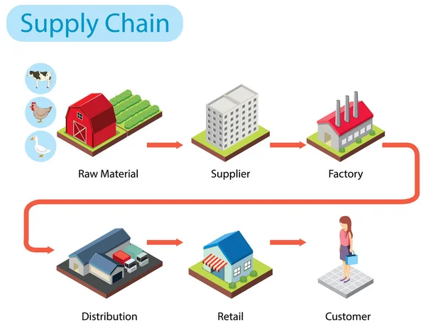 Abbildung Zeigt Das Supply Chain Management — Stockvektor