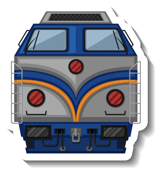 Front Diesel Locomotive Cartoon Style Illustration — Stock Vector