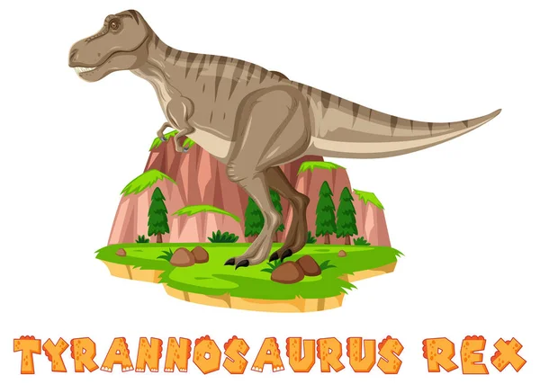 Tyrannosaurus Rex Isla Ilustración — Archivo Imágenes Vectoriales