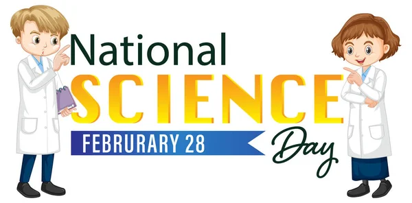 Illustration Affiche Journée Nationale Des Sciences — Image vectorielle