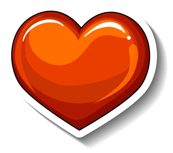 Gradiente Vermelho Coração Desenho Animado Adesivo Ilustração — Vetor de Stock
